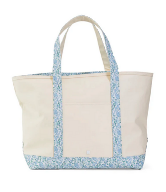 TRVL DESIGN Hamptons Floral Coated Canvas Natural Large Maxi Tote
