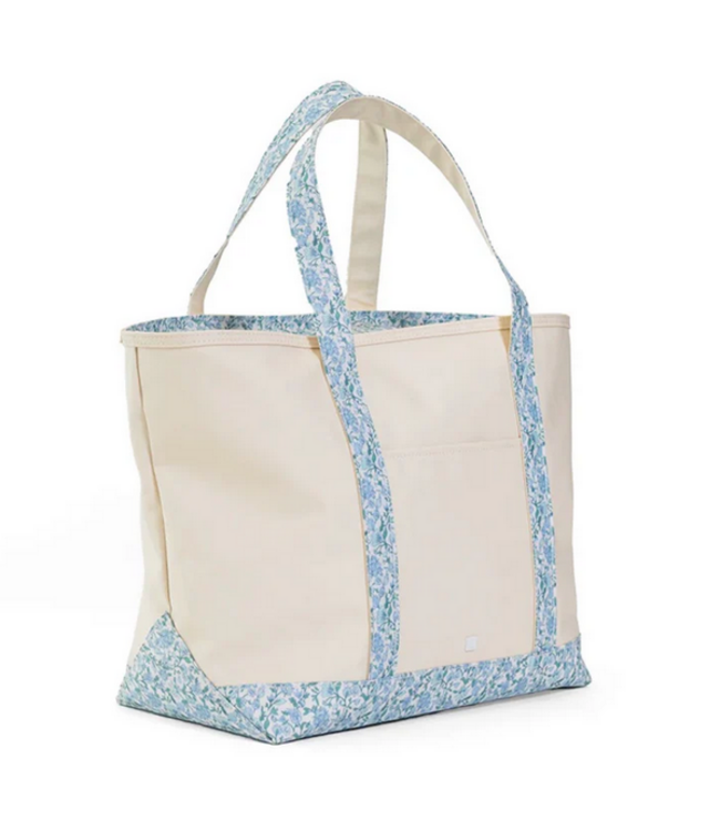 Hamptons Floral Coated Canvas Natural Large Maxi Tote