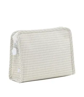 TRVL DESIGN Gingham Pearl Grey Roadie Medium Zip Pouch