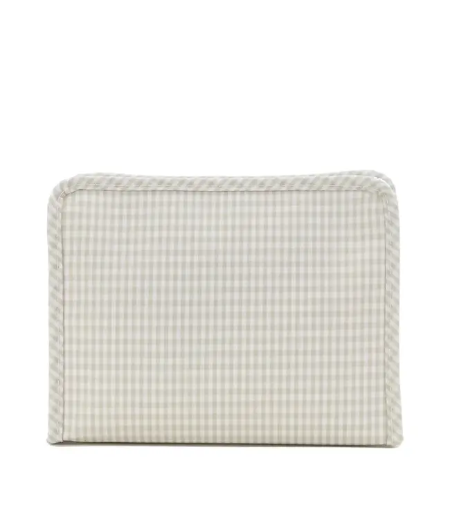 Gingham Pearl Grey Roadie Medium Zip Pouch