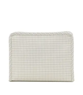TRVL DESIGN Gingham Pearl Grey Roadie Large Zip Pouch