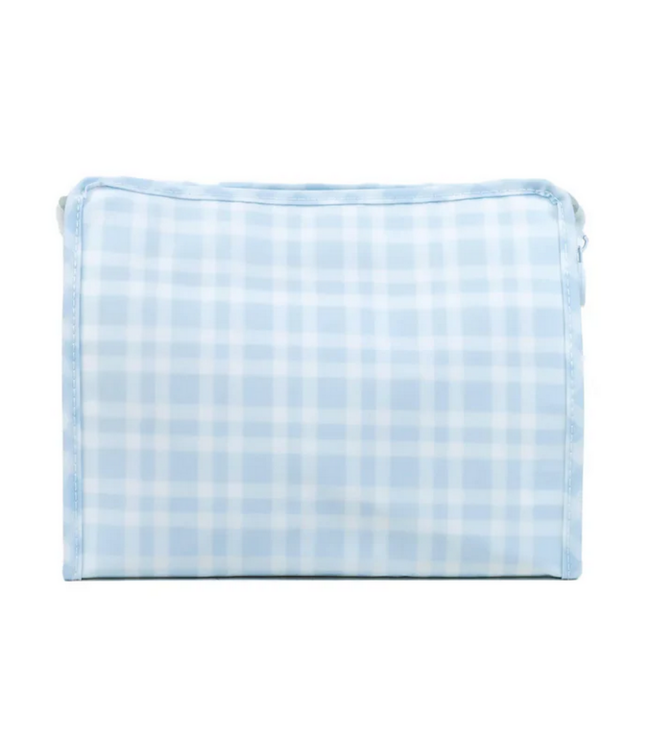 Pimlico Plaid Blue Roadie Medium Zip Pouch