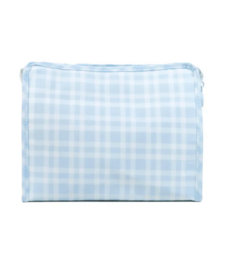 TRVL DESIGN Pimlico Plaid Blue Roadie Large Zip Pouch