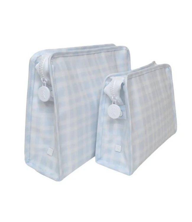 Pimlico Plaid Blue Roadie Large Zip Pouch