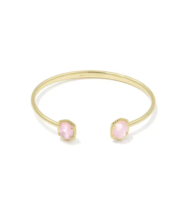 Kendra Scott Daphne Gold Frame Cuff Bracelet in Light Pink Mother-of-Pearl