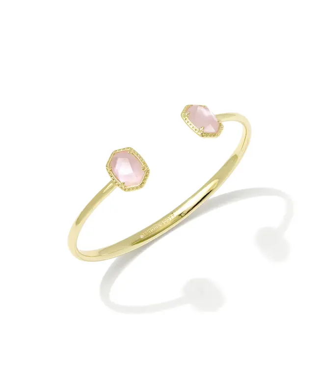 Kendra Scott Daphne Gold Frame Cuff Bracelet in Light Pink Mother-of-Pearl