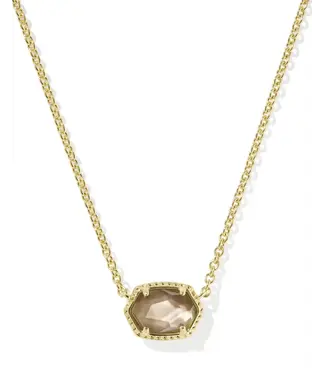 Kendra Scott Design Kendra Scott Daphne Gold Frame Short Pendant Necklace in Taupe Mother-of-Pearl