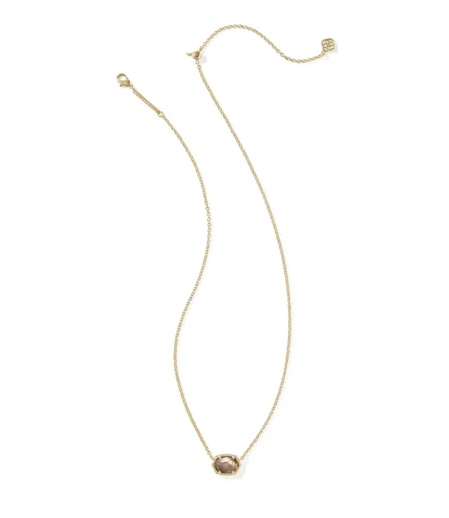 Kendra Scott Daphne Gold Frame Short Pendant Necklace in Taupe Mother-of-Pearl