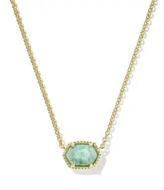 Kendra Scott Design Kendra Scott Daphne Gold Frame Short Pendant Necklace in Teal Amazonite