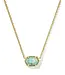 Kendra Scott Daphne Gold Frame Short Pendant Necklace in Teal Amazonite