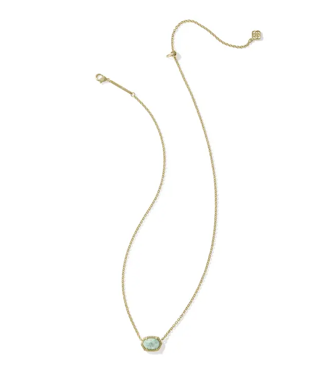 Kendra Scott Daphne Gold Frame Short Pendant Necklace in Teal Amazonite