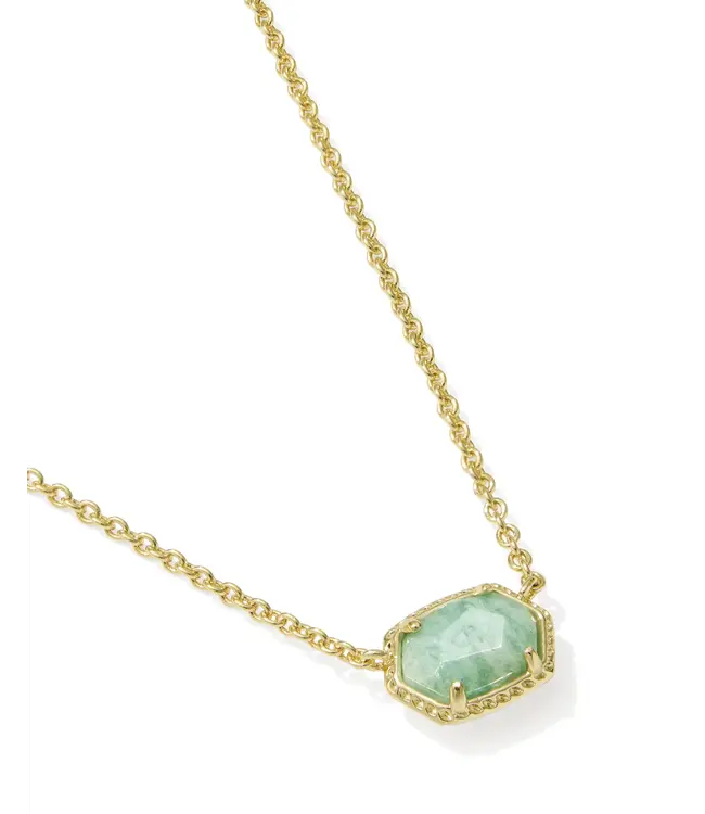Kendra Scott Daphne Gold Frame Short Pendant Necklace in Teal Amazonite