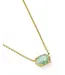 Kendra Scott Daphne Gold Frame Short Pendant Necklace in Teal Amazonite