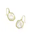 Kendra Scott Daphne Gold Frame Drop Earrings in Ivory Mother-of-Pearl
