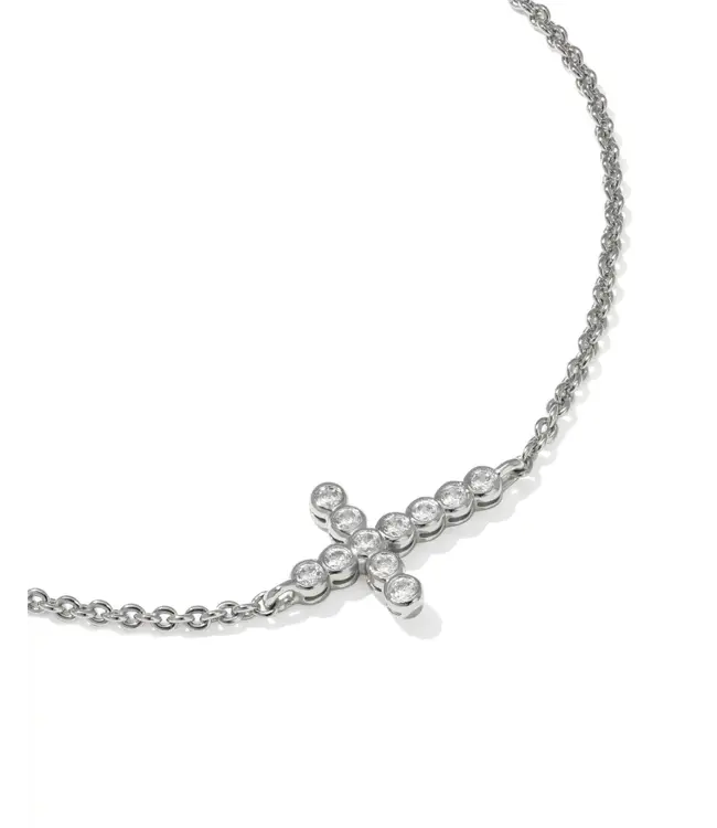 Kendra Scott Cross Silver Crystal Delicate Chain Bracelet