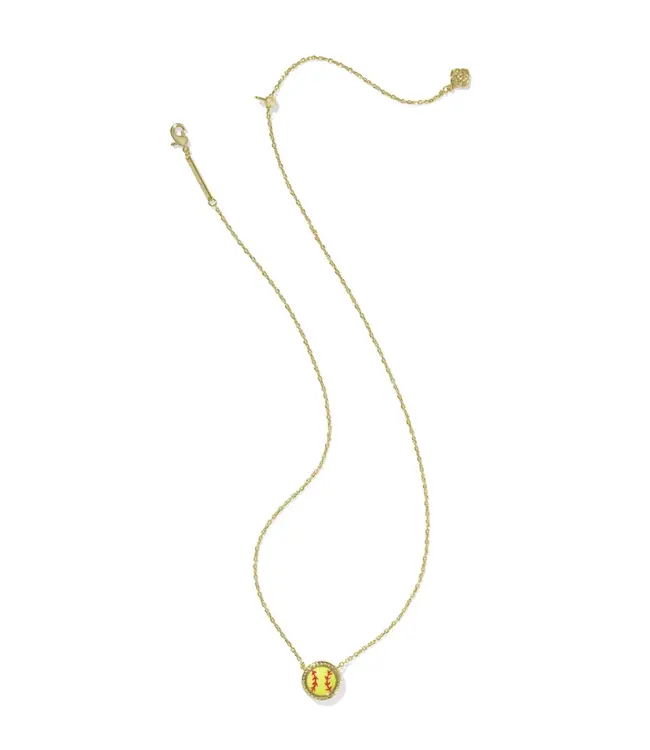 Kendra Scott Softball Gold Short Pendant Necklace