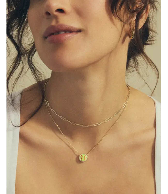 Kendra Scott Softball Gold Short Pendant Necklace