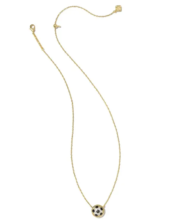 Kendra Scott Soccer Gold Short Pendant Necklace in Ivory Mother-of-Pearl