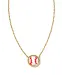 Kendra Scott Baseball Gold Short Pendant Necklace in Ivory Mother-of-Pearl