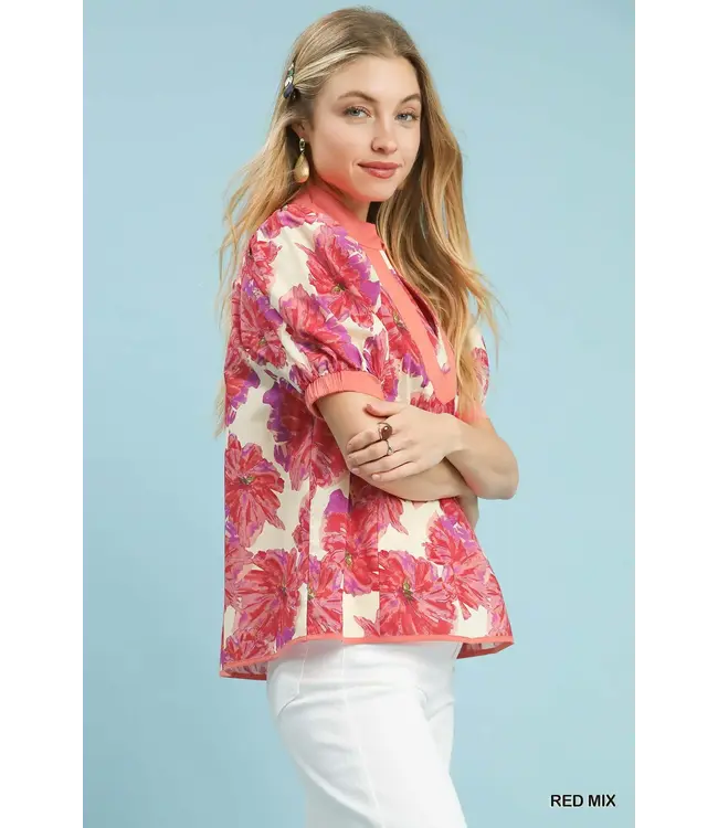 Donna Pink Floral Top