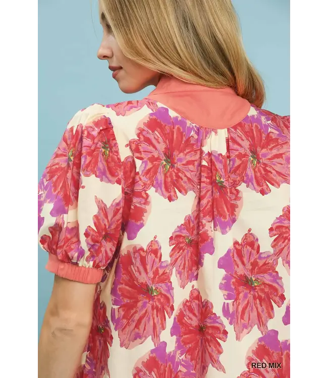 Donna Pink Floral Top