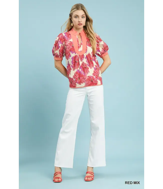 Donna Pink Floral Top