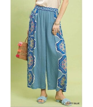 Kari Dusty Blue Wide Leg Palazzo Pants