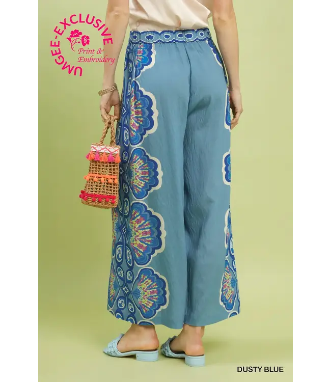 Kari Dusty Blue Wide Leg Palazzo Pants