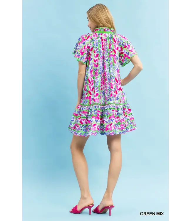 Olivia Green Vine Babydoll Dress