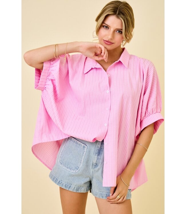 Demi Button Down Striped Top