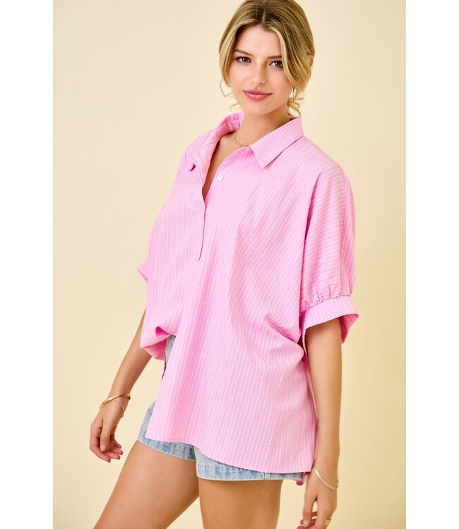 Demi Button Down Striped Top