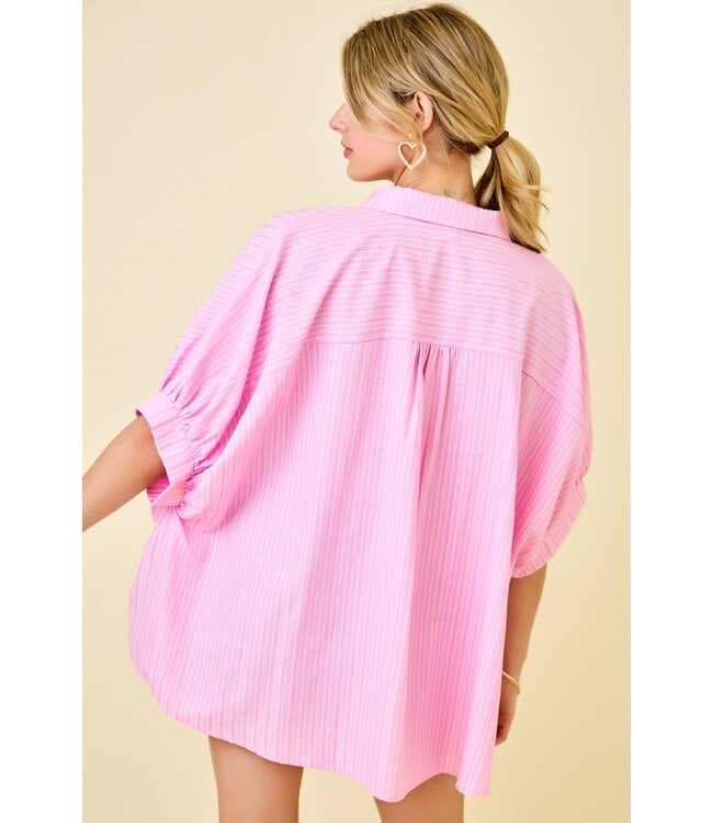 Demi Button Down Striped Top