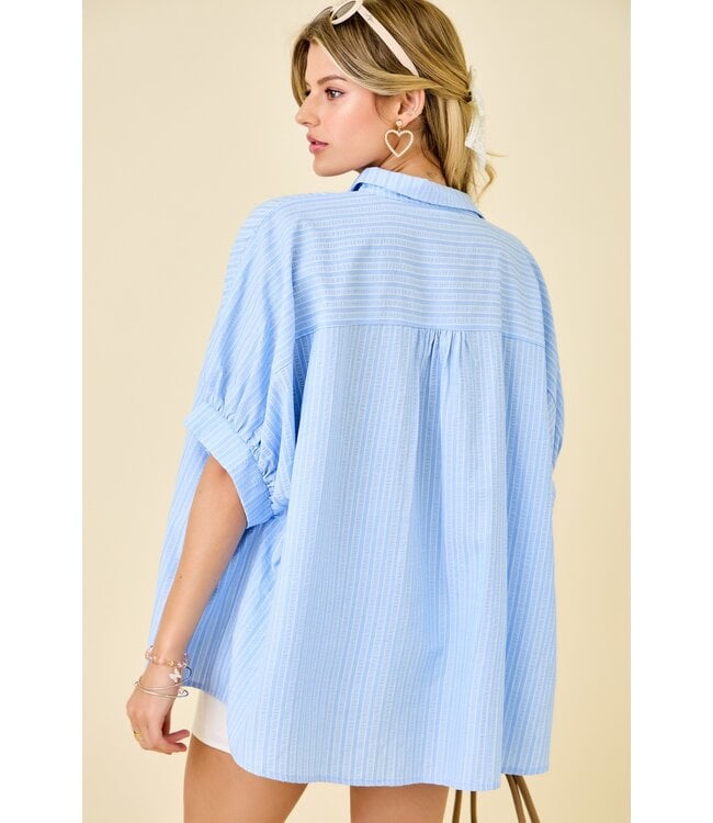 Demi Button Down Striped Top