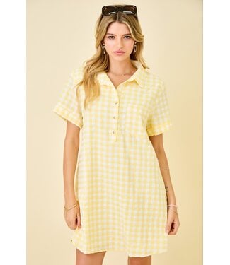Day+Moon Shelly Lemon Gingham Dress