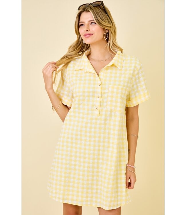 Shelly Lemon Gingham Dress