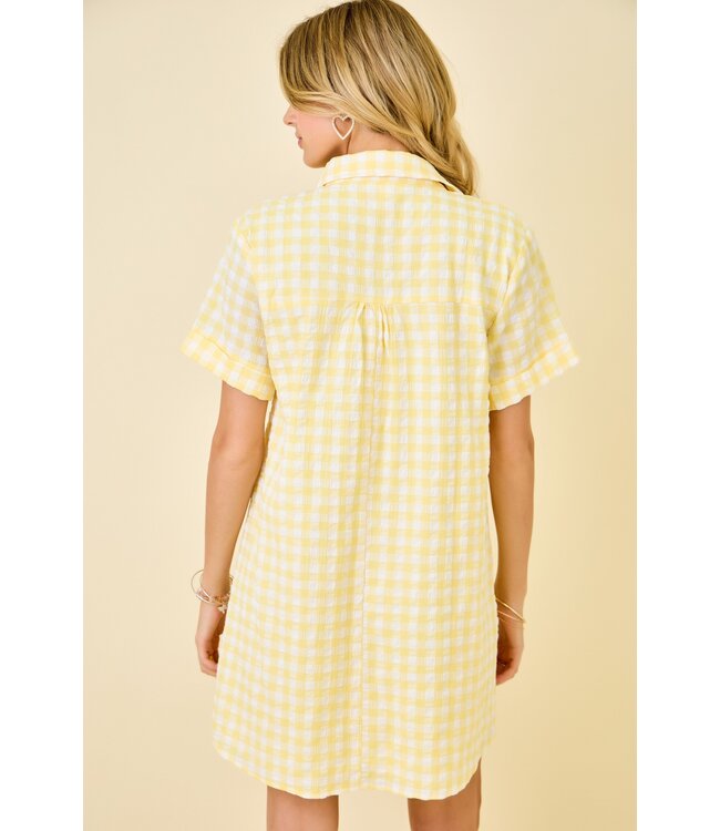 Shelly Lemon Gingham Dress