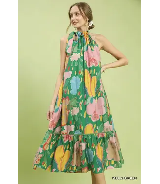 Georgia Kelly Green Floral Midi Dress