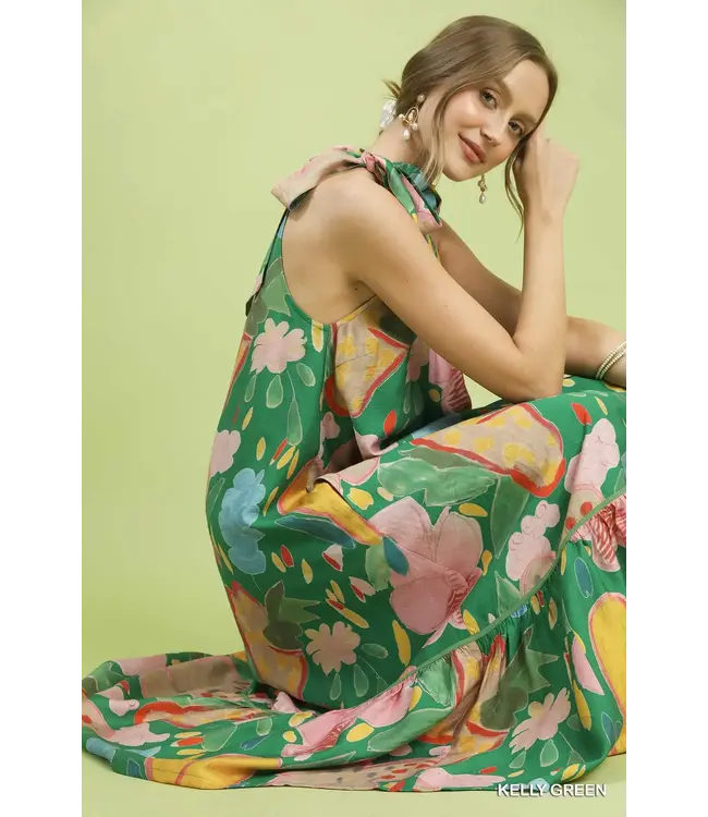 Georgia Kelly Green Floral Midi Dress