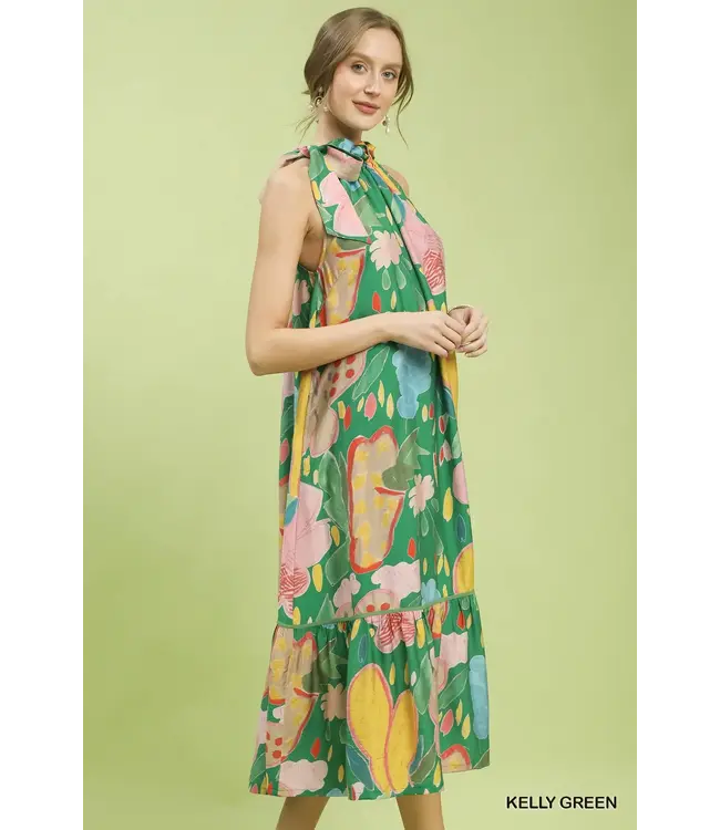 Georgia Kelly Green Floral Midi Dress