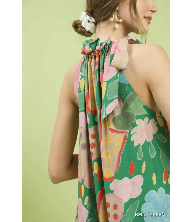 Georgia Kelly Green Floral Midi Dress