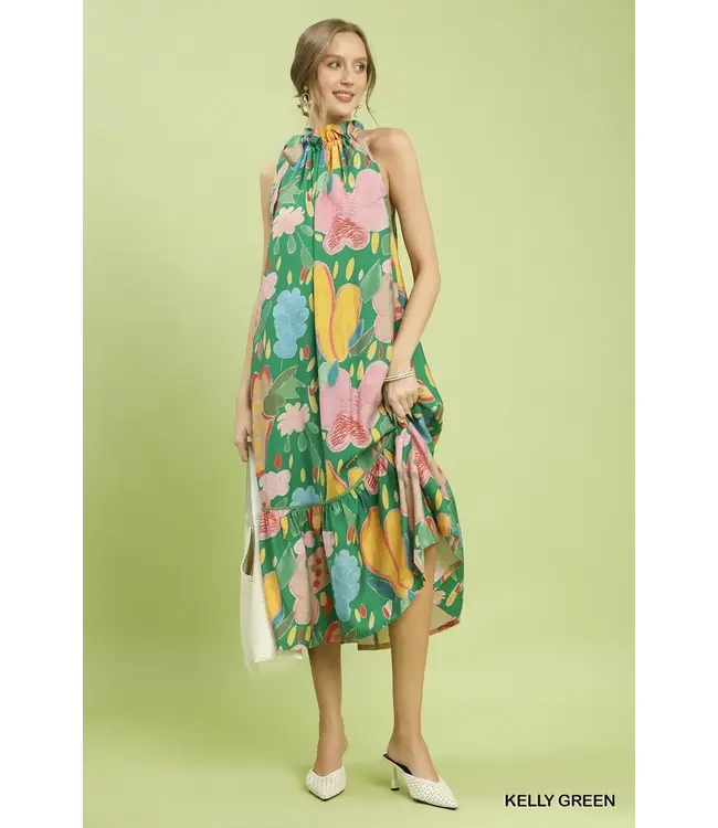Georgia Kelly Green Floral Midi Dress