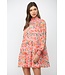Chaney Pink Floral Chiffon Dress