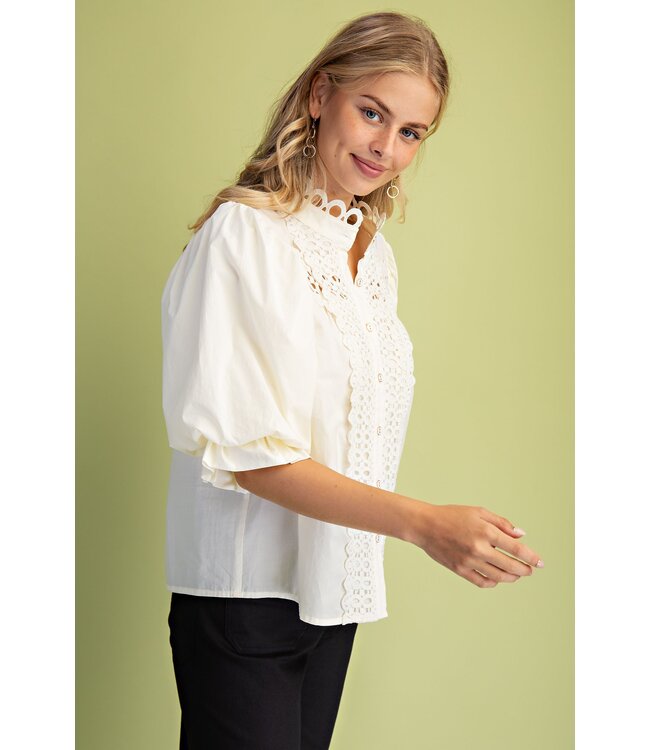 Amanda Cream Button Down Blouse