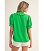 Cheryl Kelly Green Crinkled Top