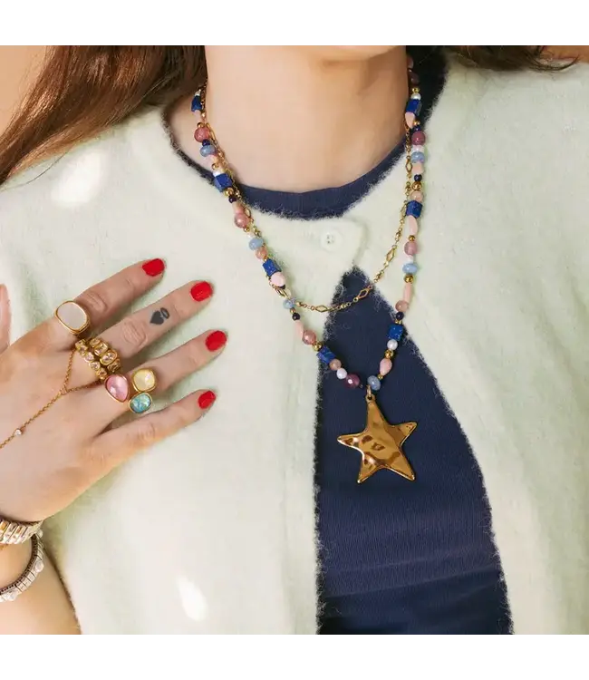 Ziggy Star Blue Layered Necklace