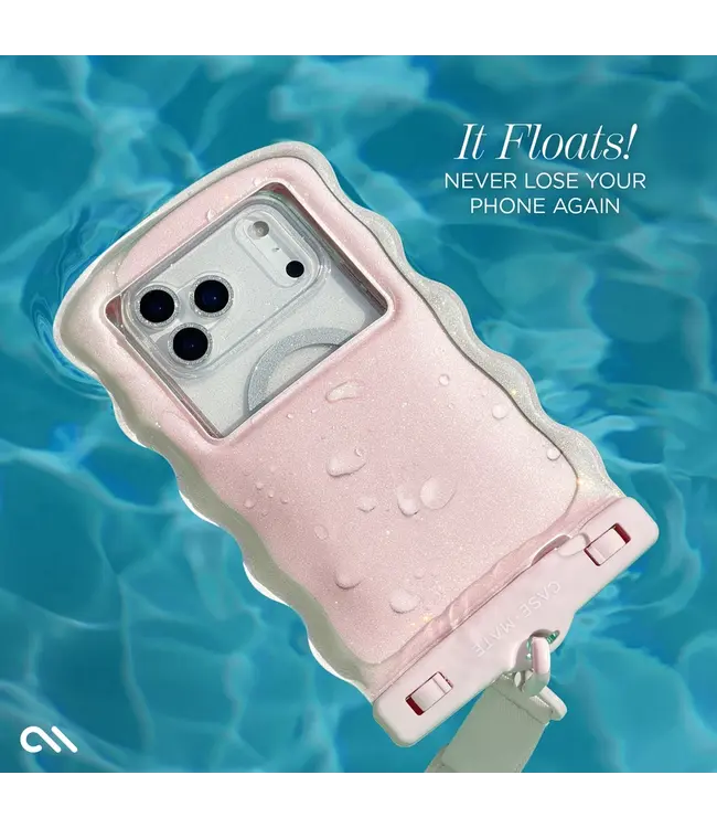 Case-Mate Ballet Pink Wavy Waterproof Floating Phone Pouch