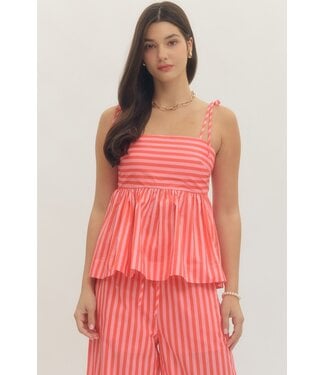 Entro Kylee Orange Striped Top