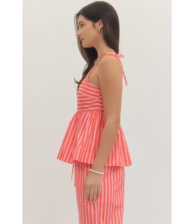 Kylee Orange Striped Top