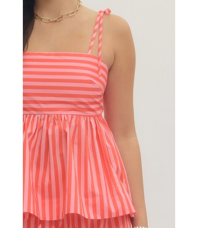 Kylee Orange Striped Top