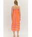 Amy Orange Striped Midi Dress